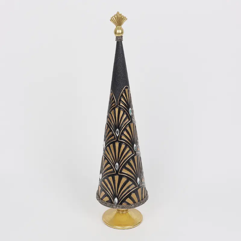 Christmas tree with silver crystals