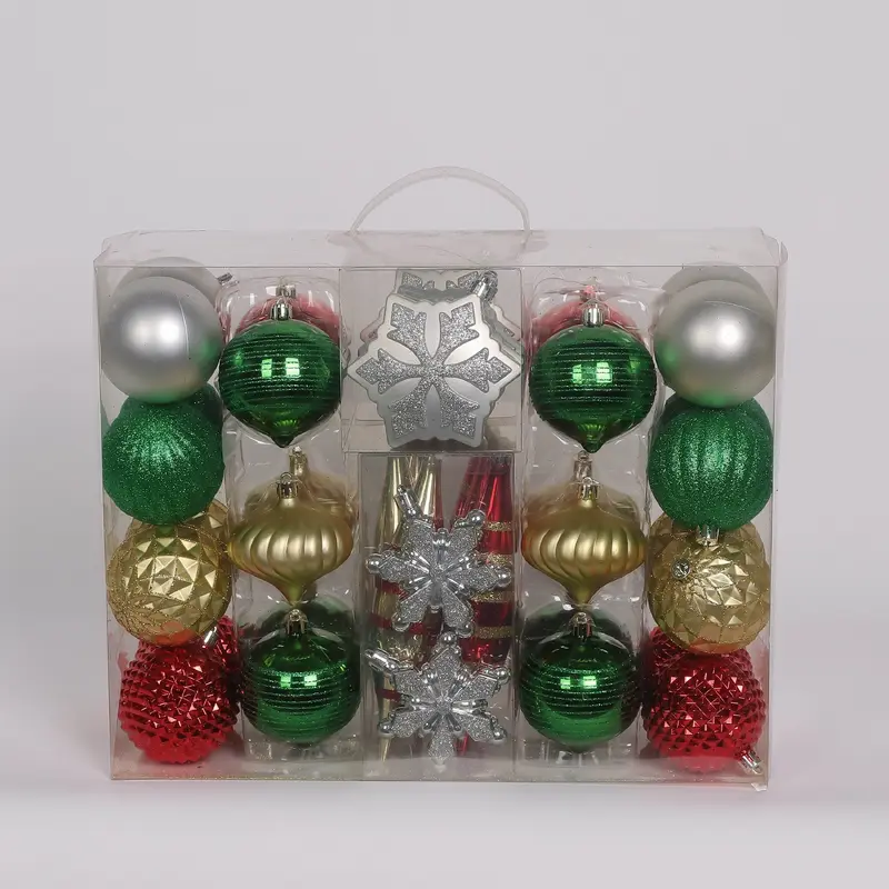 Shatterproof Ornament box set - Green, Red and Silver