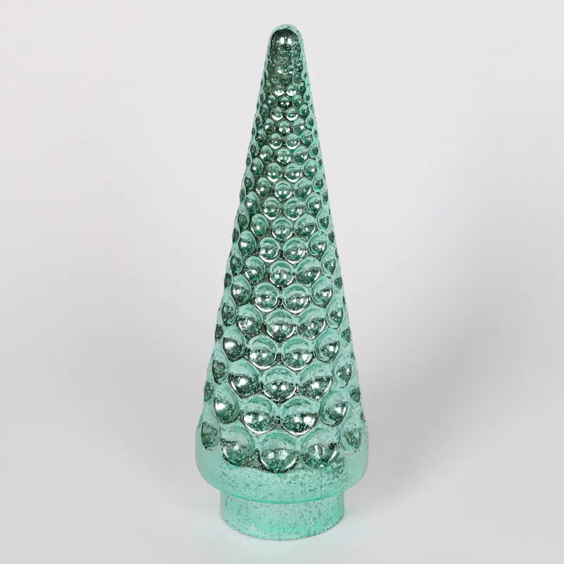 Turquoise green glass Christmas tree