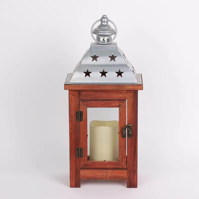 Wooden plastic lantern