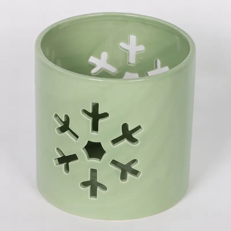 Ceramic green candle holder