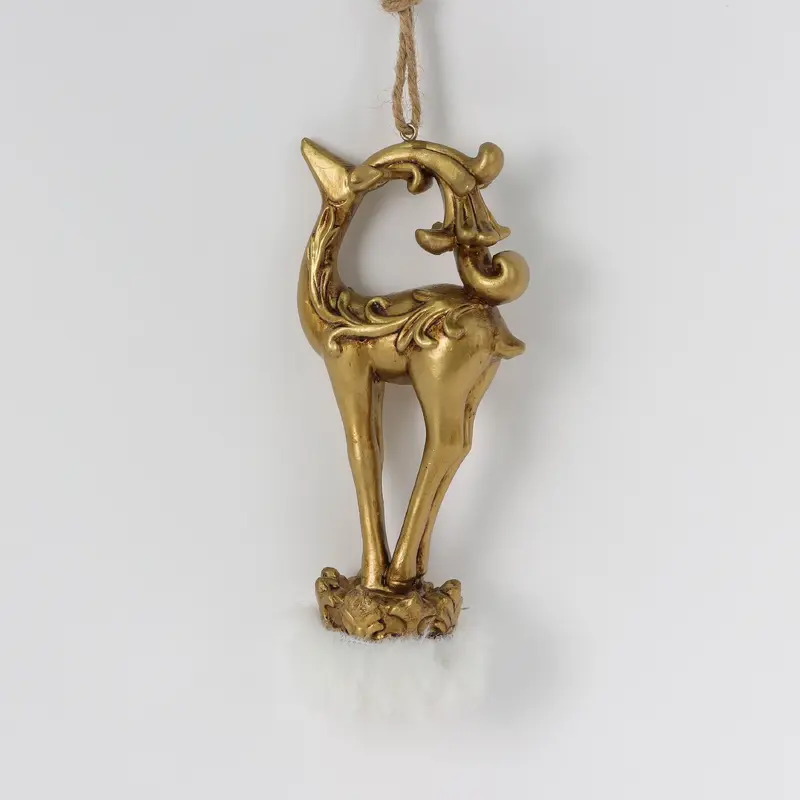 Christmas golden deer ornament