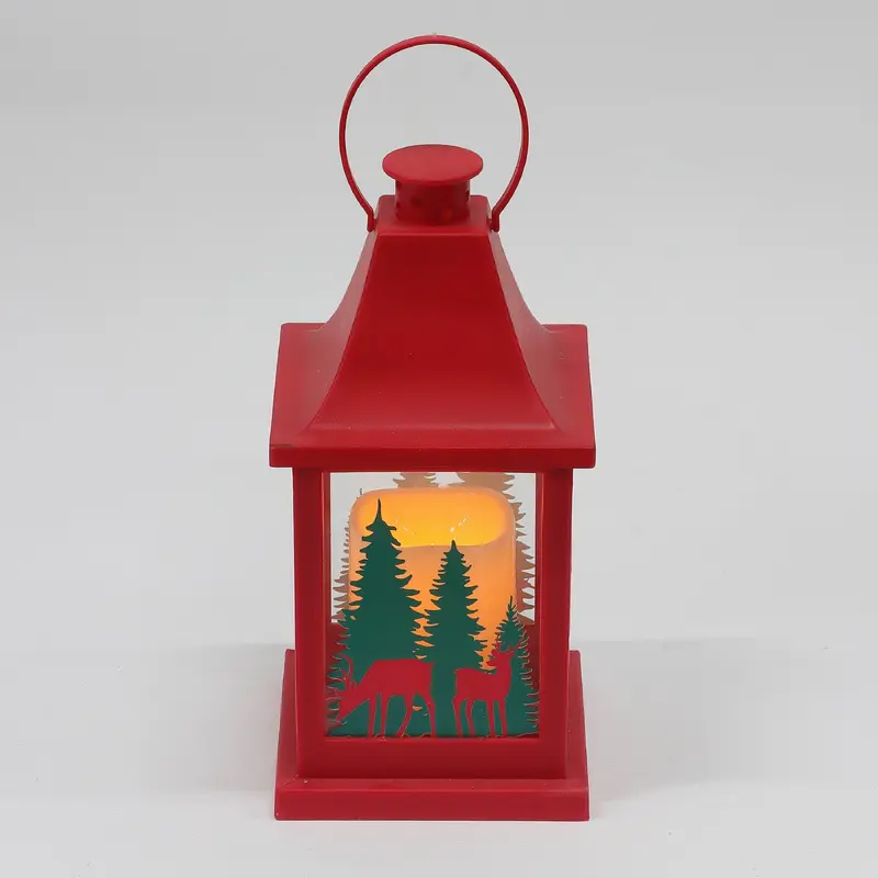 Plastic lantern with tree pattern