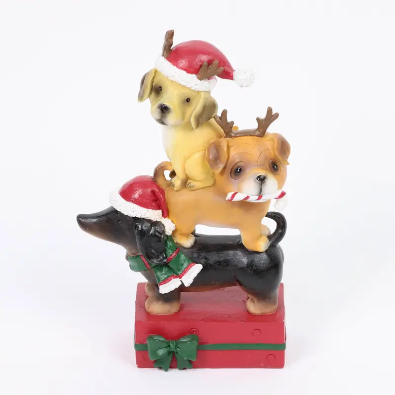 Polyresin stackable dogs