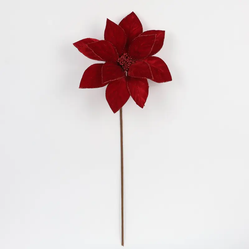 Red poinsettia pick