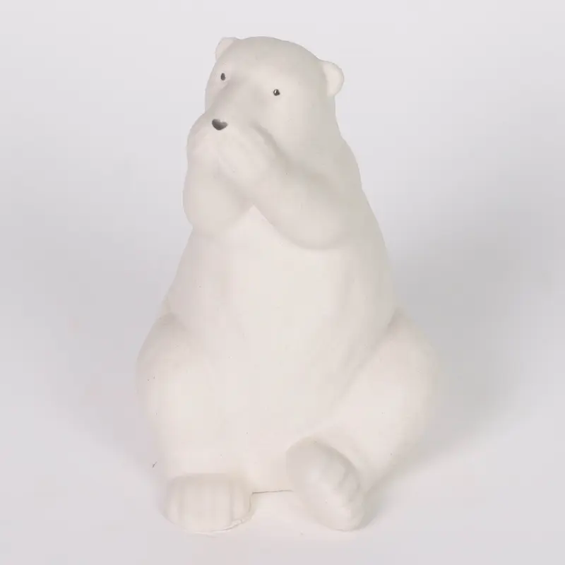 Rough textured white ceramic - polar bear