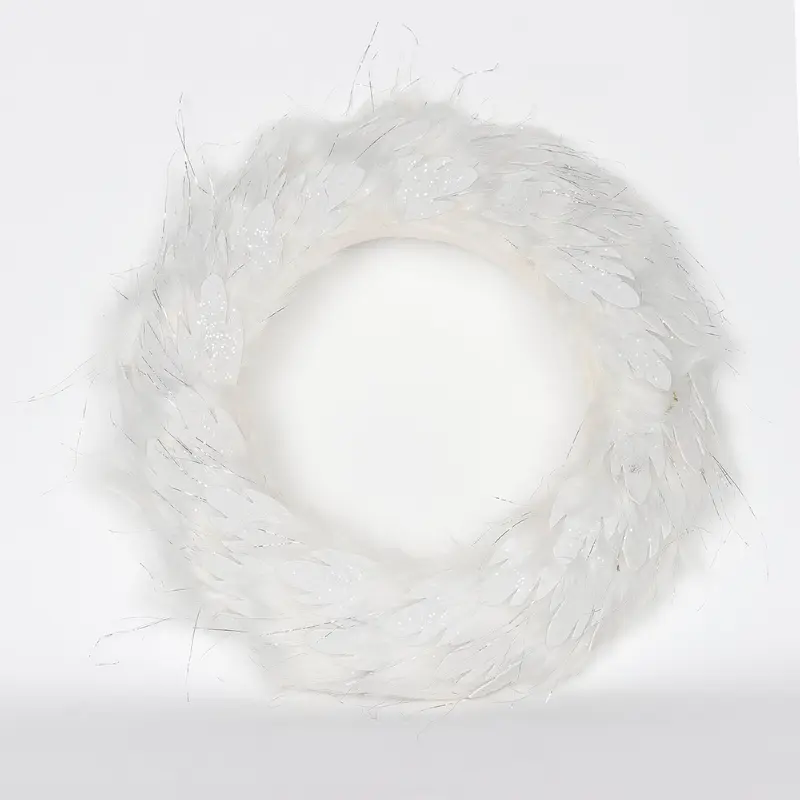 White Fur Wreath