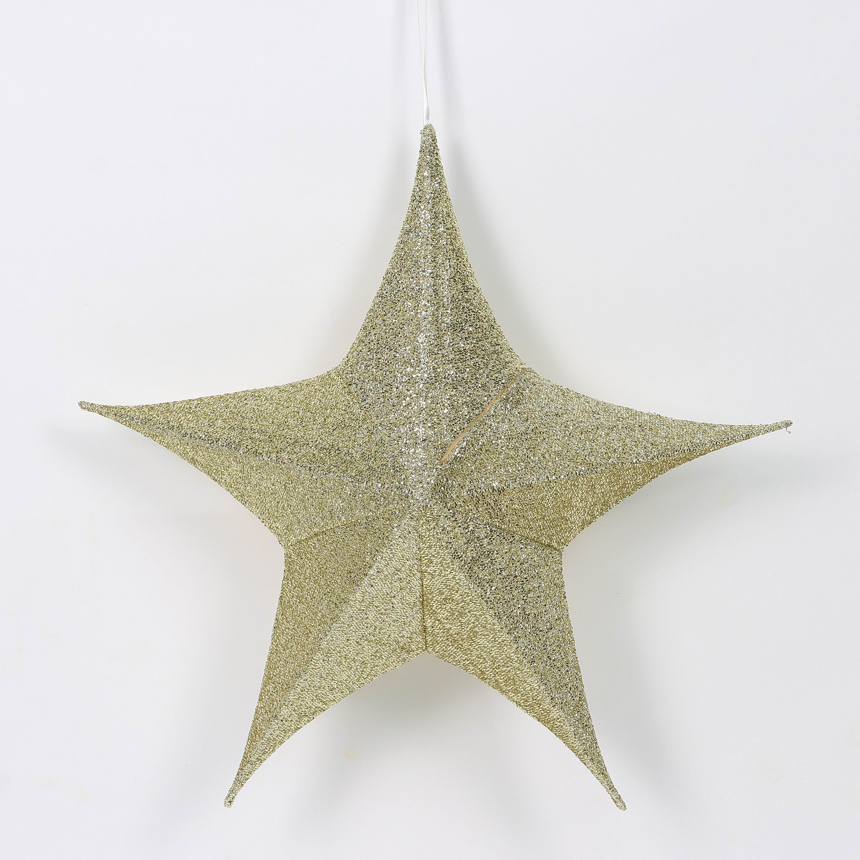 3-Pieces Gold Mesh Star PET Box/Set