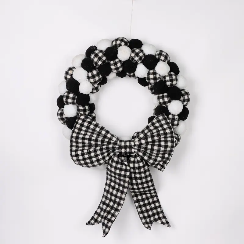 Black and white stripped wreath