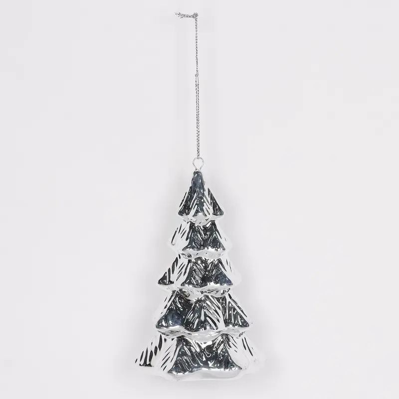 Ceramic silver tree ornament