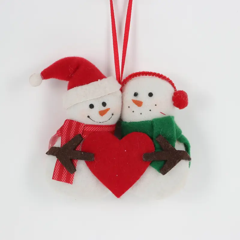 Couple snowmen ornament with heart