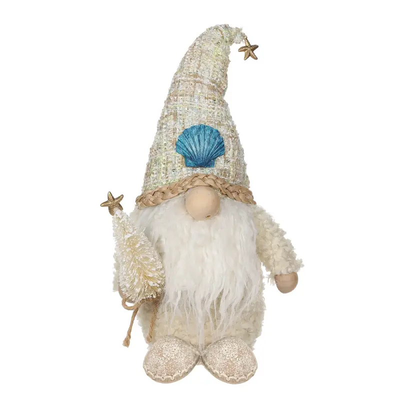 Fabric gnome holding tree