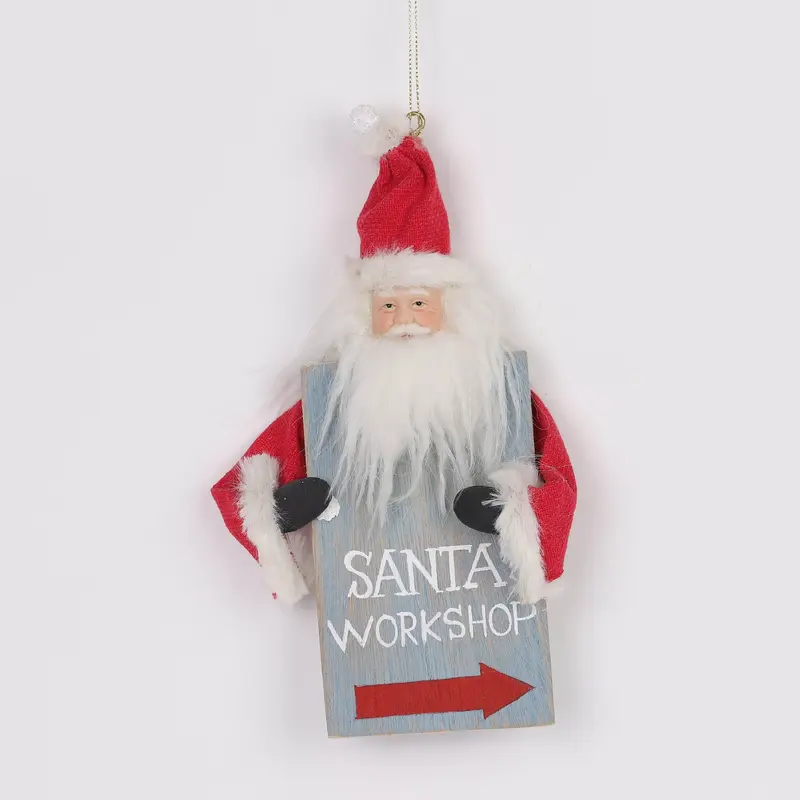 Santa Claus ornament made with polyester and wood