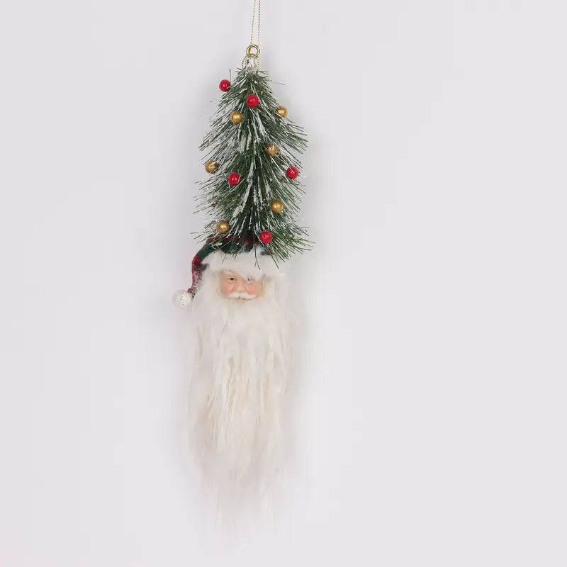 Santa Claus with tree on head ornament
