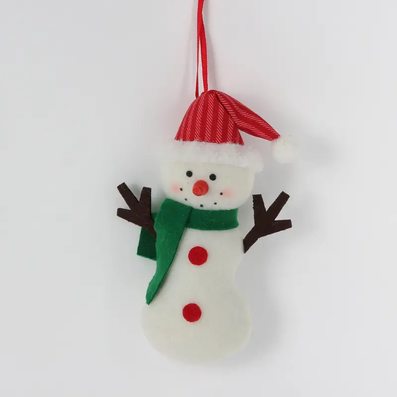 Snowman with Santa hat ornament