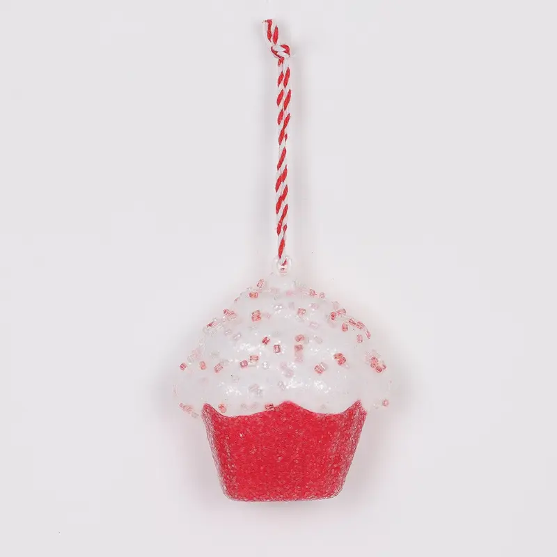 Sprinkled cupcake ornament