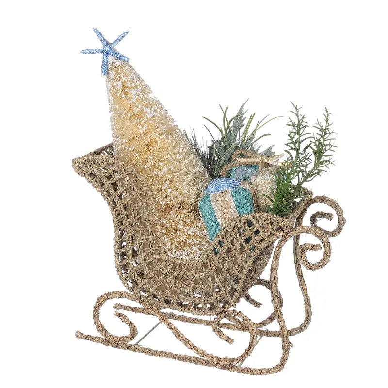 webbing string sleigh with tree