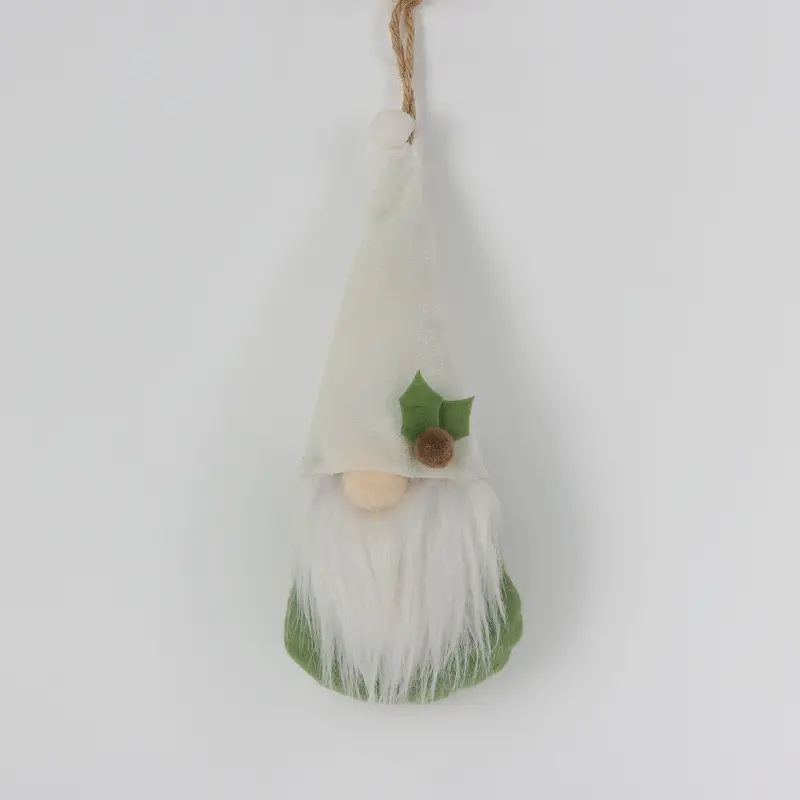 White Christmas gnome ornament