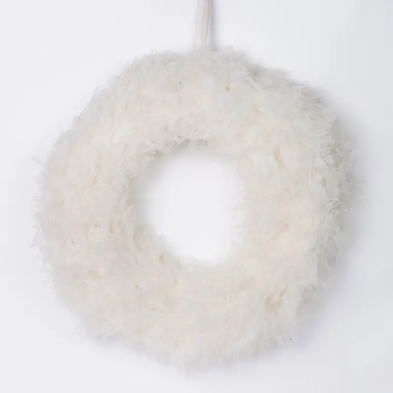 White fluffy wreath