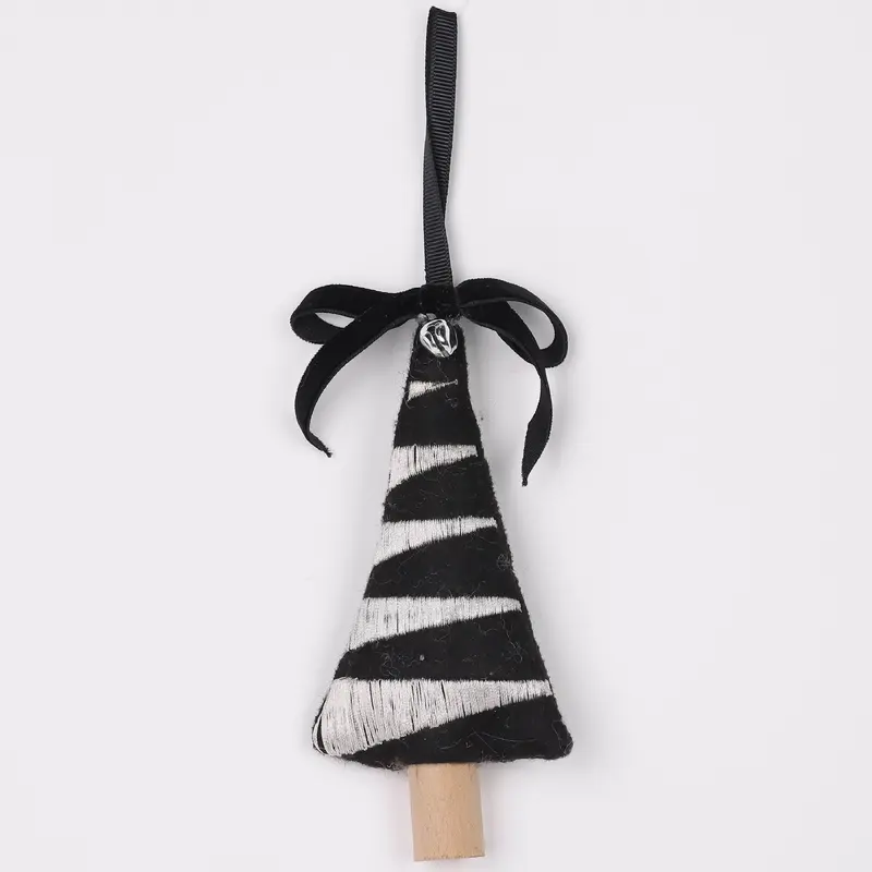 Black and silver tree ornament