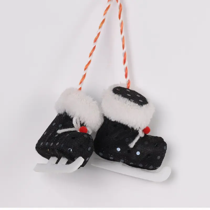 Black ice skates ornament