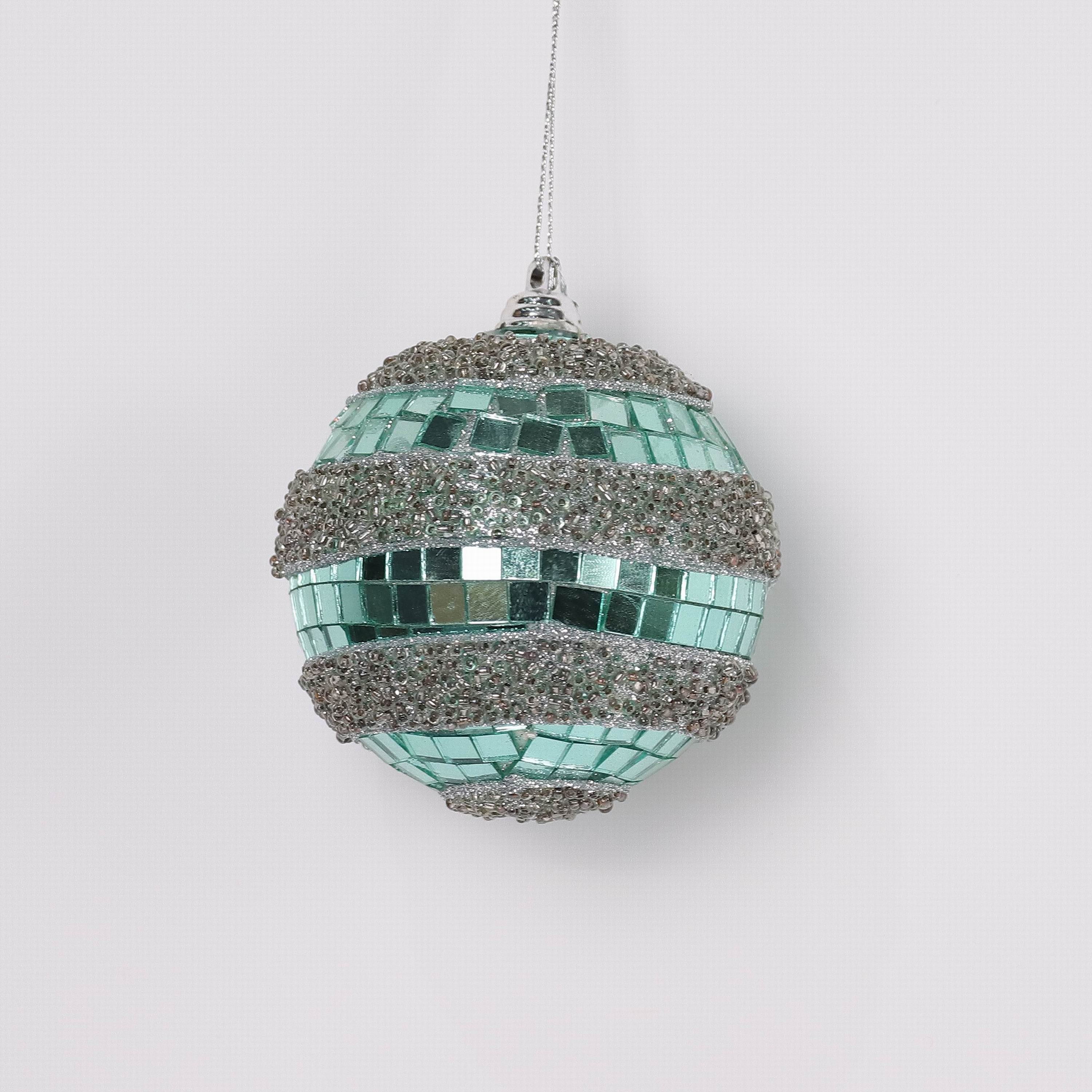 Blue mirror balls with beads