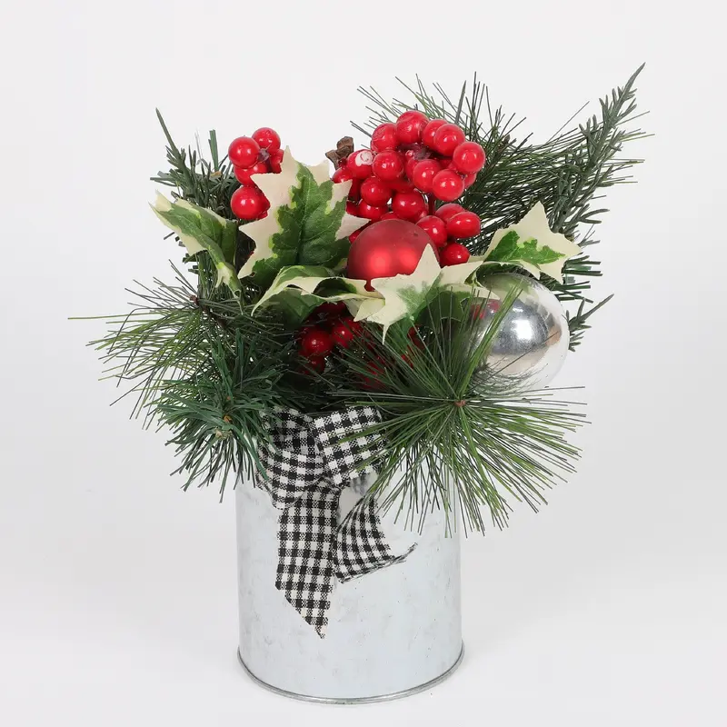 Christmas floral arrangements in pot