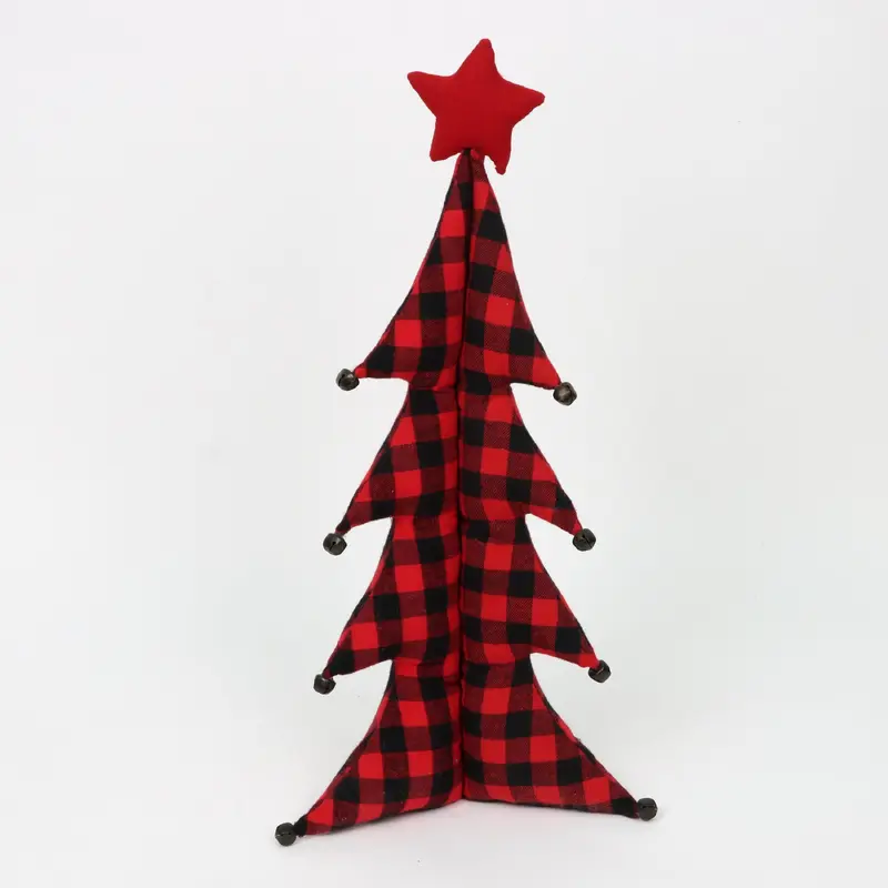 Flannel red and blackstuffed cotton tabletop tree
