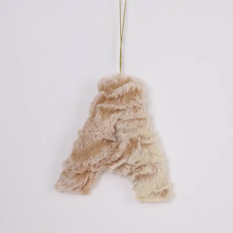 Furry letter "A" ornament