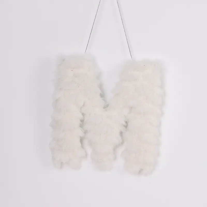 Furry letter "M" ornament