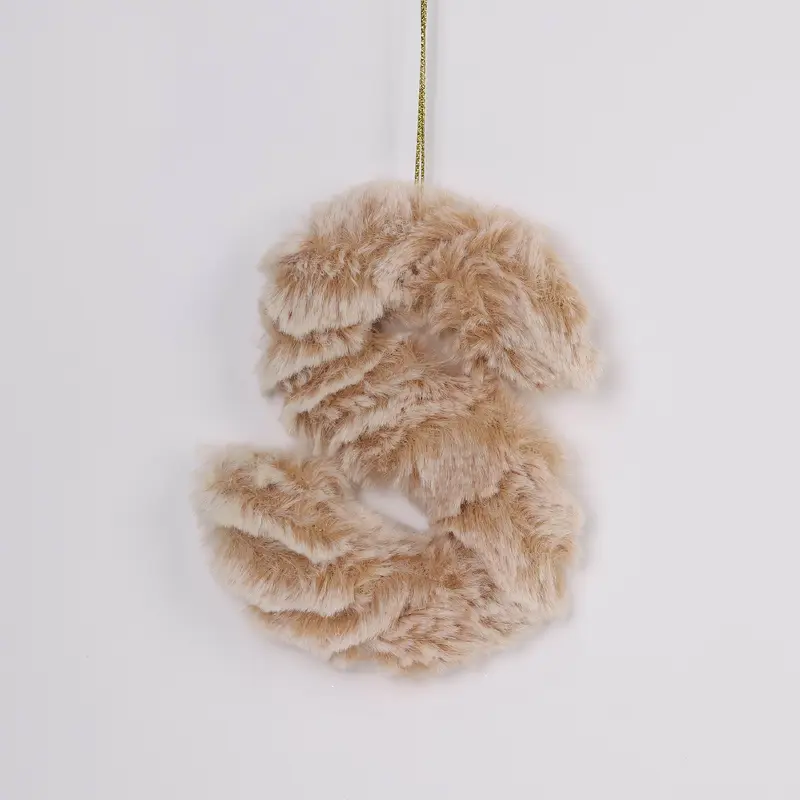 Furry letter "S" ornament