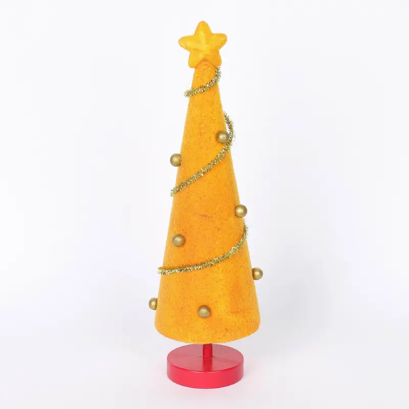 Orange flocked tabletop tree
