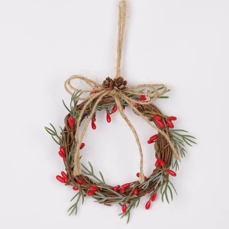 rattan wreath ornament