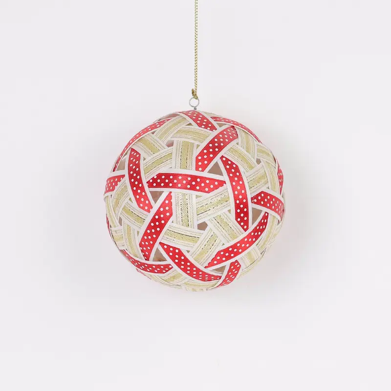 Red and white ball ornament