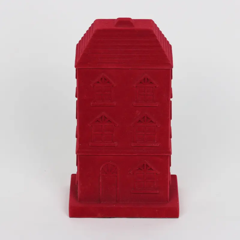 Red felt textured tabletop house