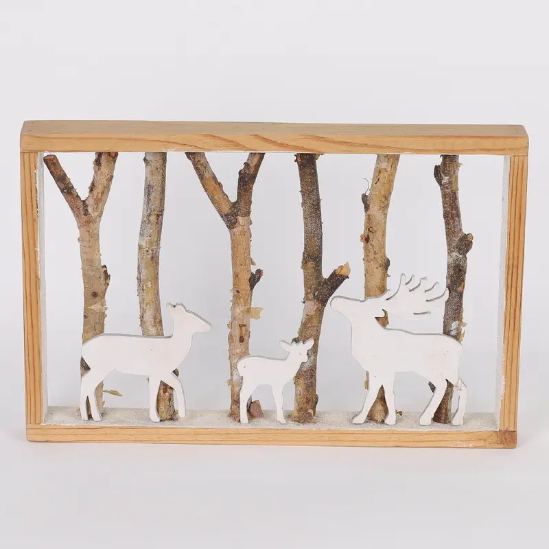 Reindeer family tabletop decor