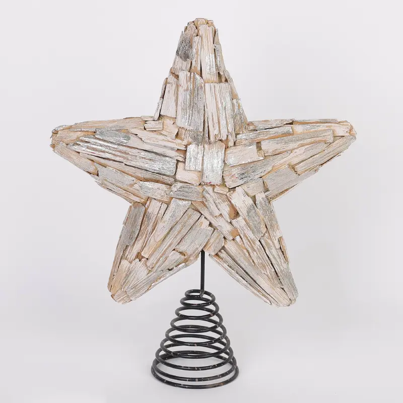 Wooden star tree topper