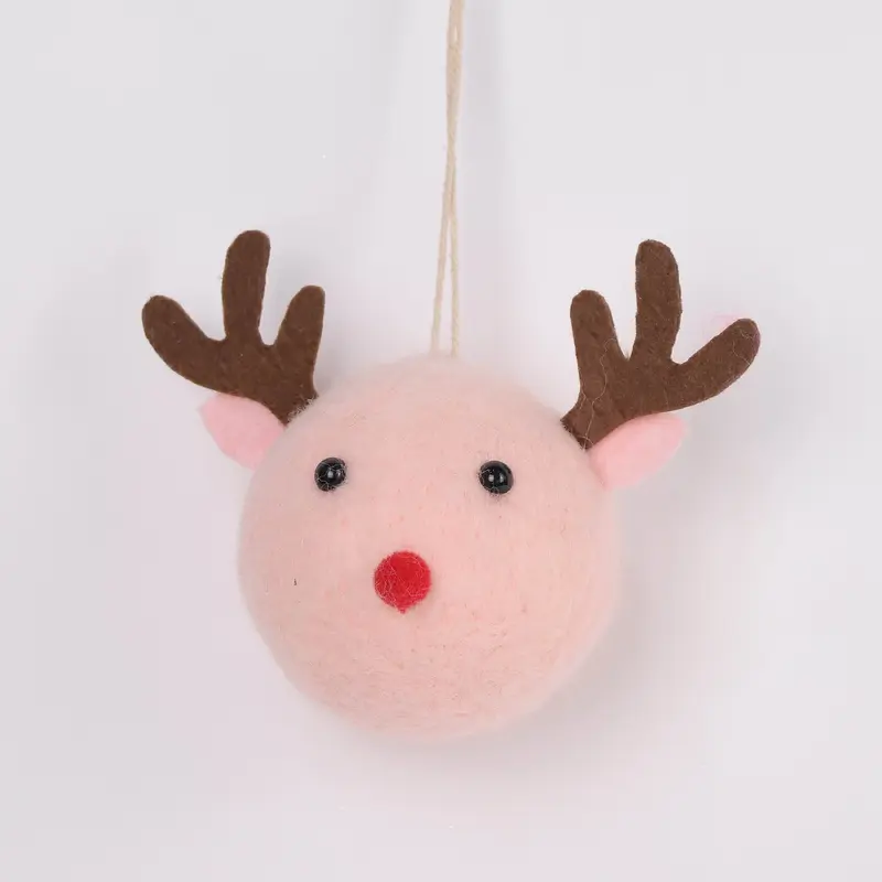 wool handmade reindeer head ornament
