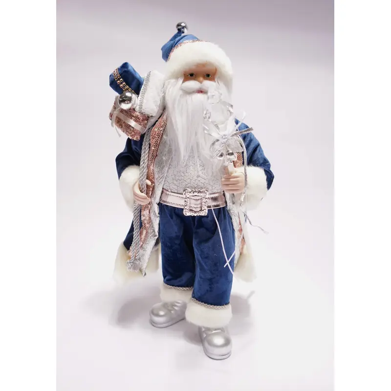 18" Royal Blue Santa With Crystal