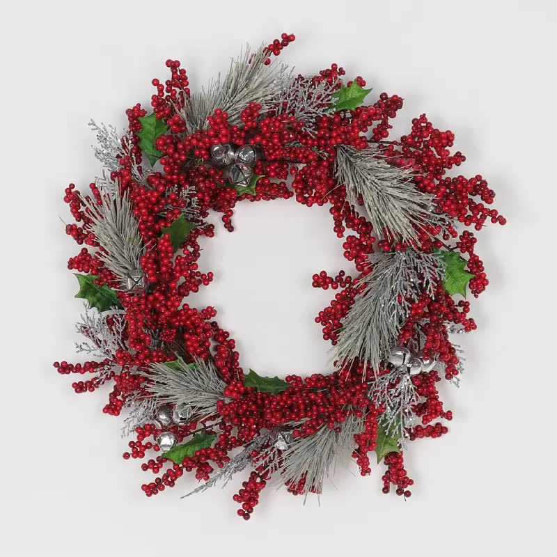 Berried wreath with silver jingle bells