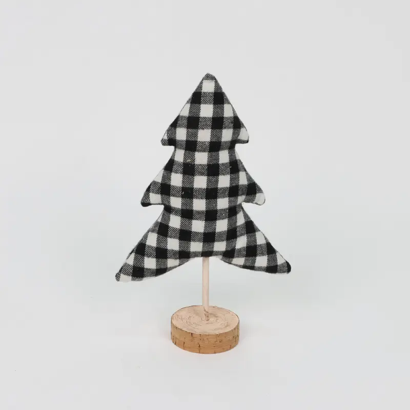 Black and white checkered tabletop tree