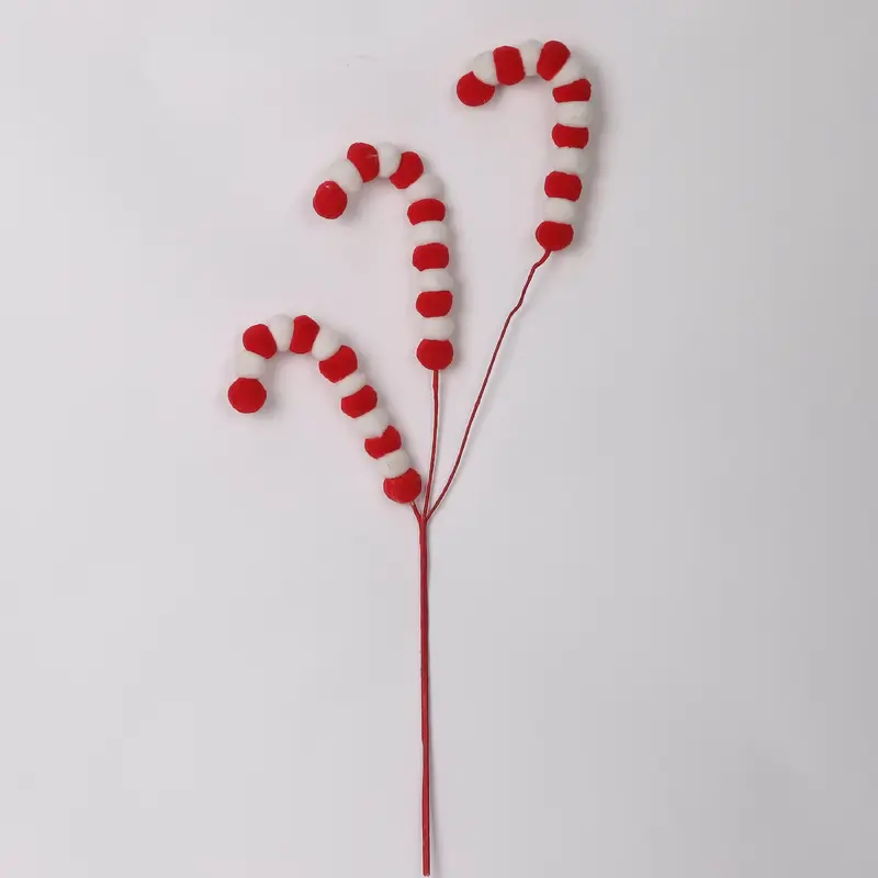 Fabric candy canes picks