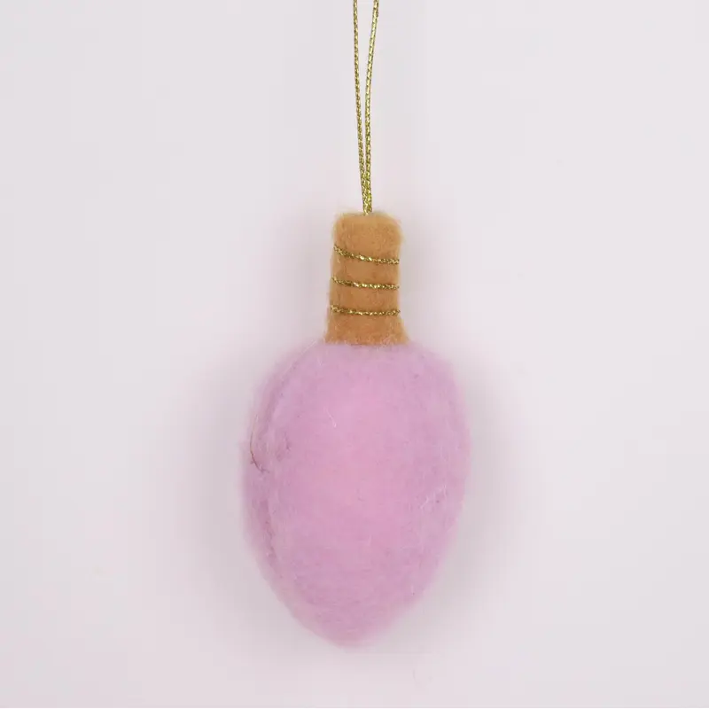Fabric foam pink lightbulb ornament