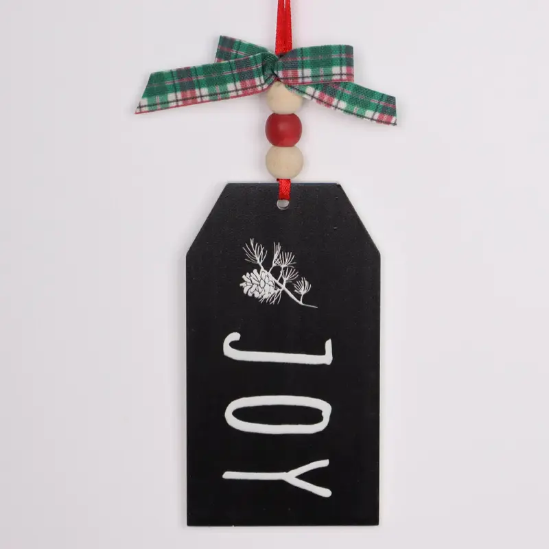 "Joy" tag ornament
