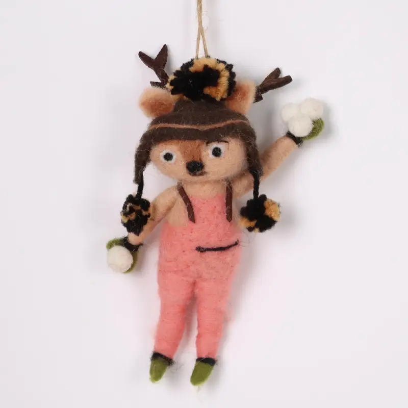 Reindeer in farmers outfit ornament