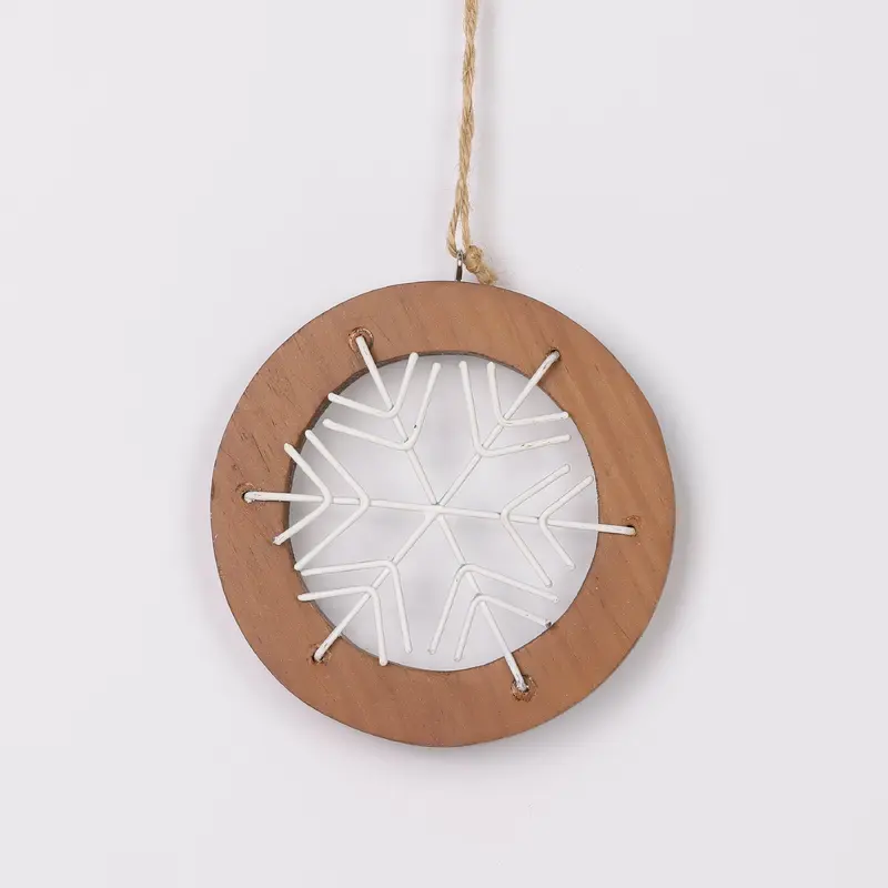 Solid Wood snowflake ornament