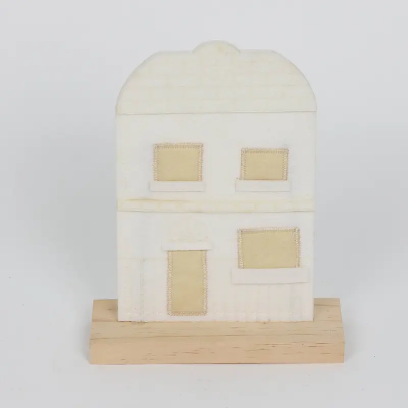 White felt textured tabletop house
