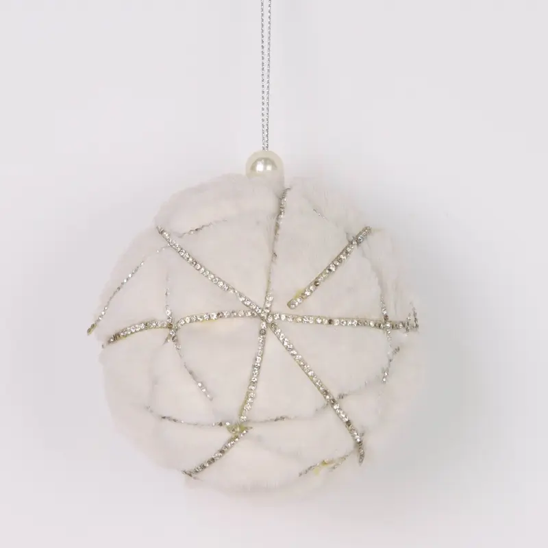 White furry ball ornament