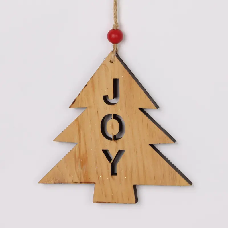 Wooden "Joy" tree ornament