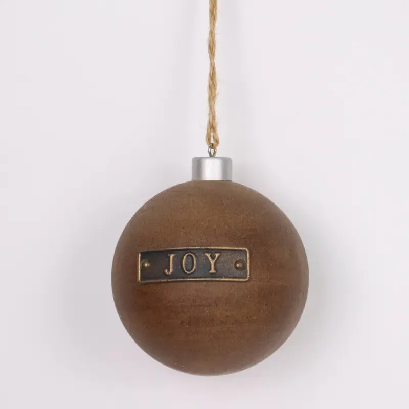 Wooden painted "Joy" ornament